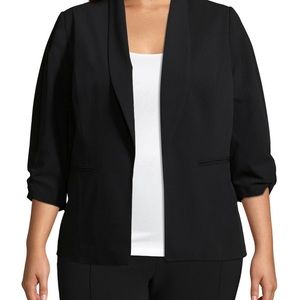 Worthington ¾ Cinch Sleeve Blazer 2X Black